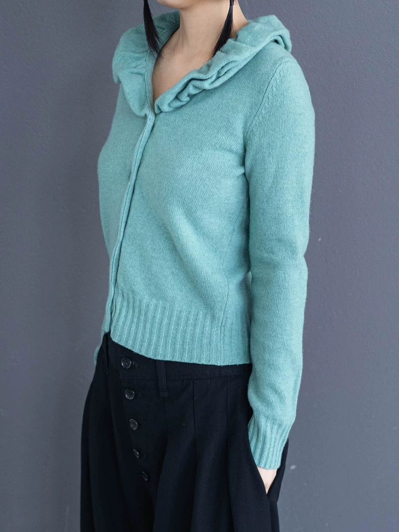 Kenzo 1990s KENZO Petal Collar Wool Sweater - dmc Size US S / EU 44-46 / 1 - 6 Thumbnail