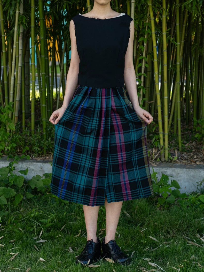 Kenzo 1980s KENZO Wool Plaid Wrap Skirt - dmc Size US 26 / EU 42 - 5 Thumbnail