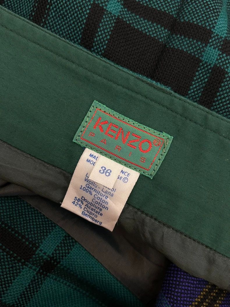 Kenzo 1980s KENZO Wool Plaid Wrap Skirt - dmc Size US 26 / EU 42 - 6 Thumbnail