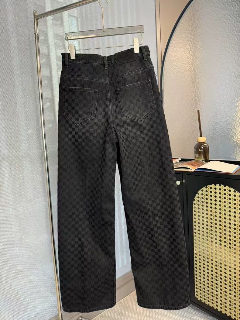 Louis Vuitton Louis Vuitton SS25 Check Flocked Jeans - dmc Size US 27 - 2 Thumbnail