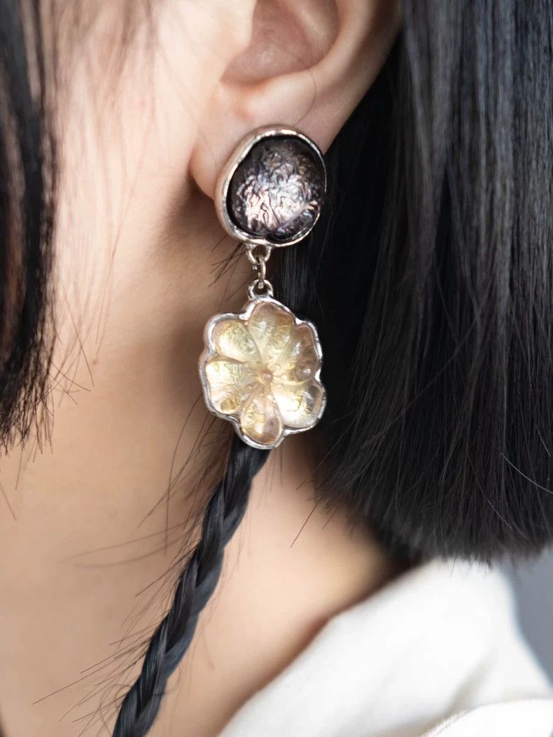 Kenzo 1980s KENZO Vintage Jelly Flower Clip-On Earrings - dmc Size ONE SIZE - 2 Thumbnail