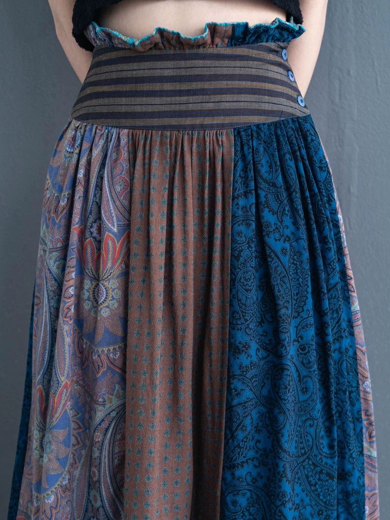 KENZO 1981 Vintage Blue Midi Skirt - dmc