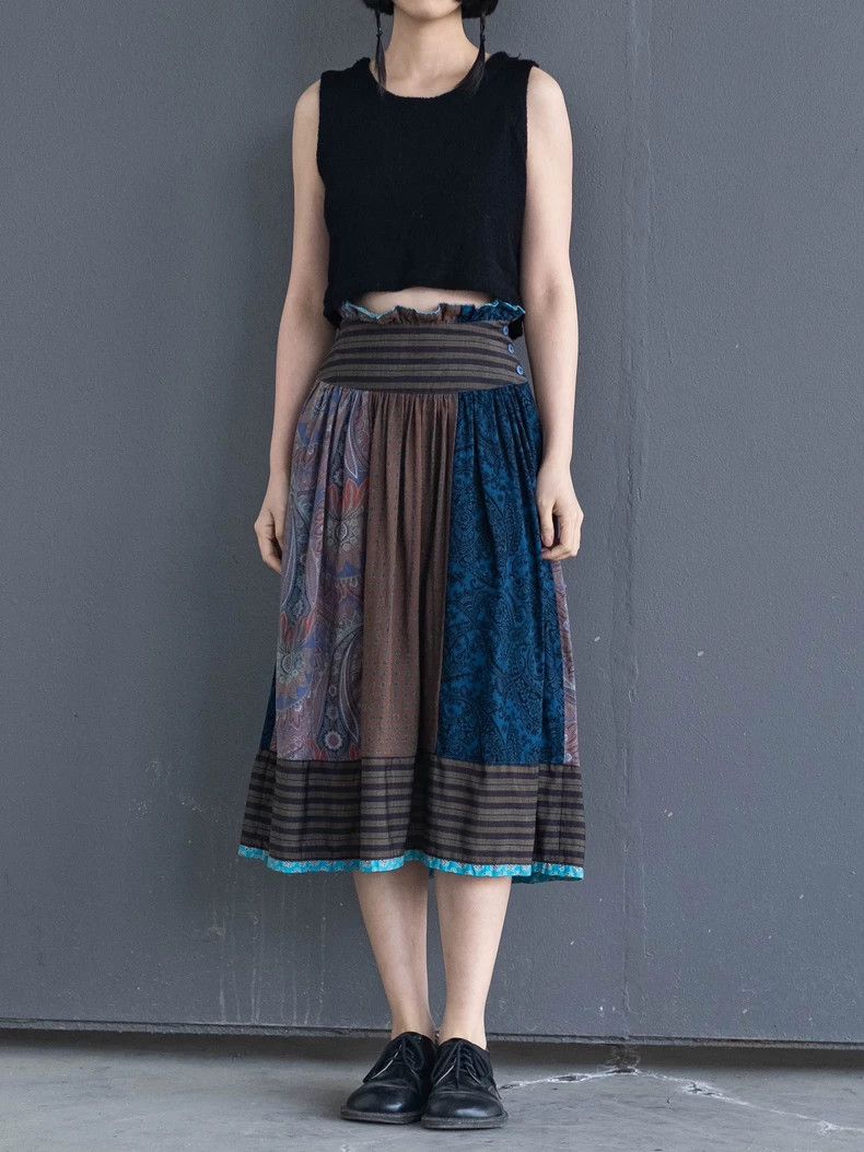 KENZO 1981 Vintage Blue Midi Skirt - dmc