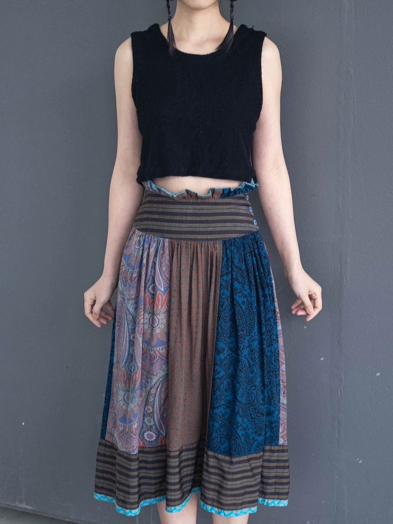KENZO 1981 Vintage Blue Midi Skirt - dmc