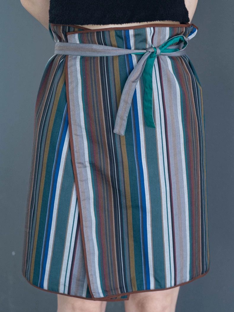 Kenzo 1980s KENZO Striped Wrap Skirt/Top - dmc Size US 38 / EU 54 - 7 Thumbnail