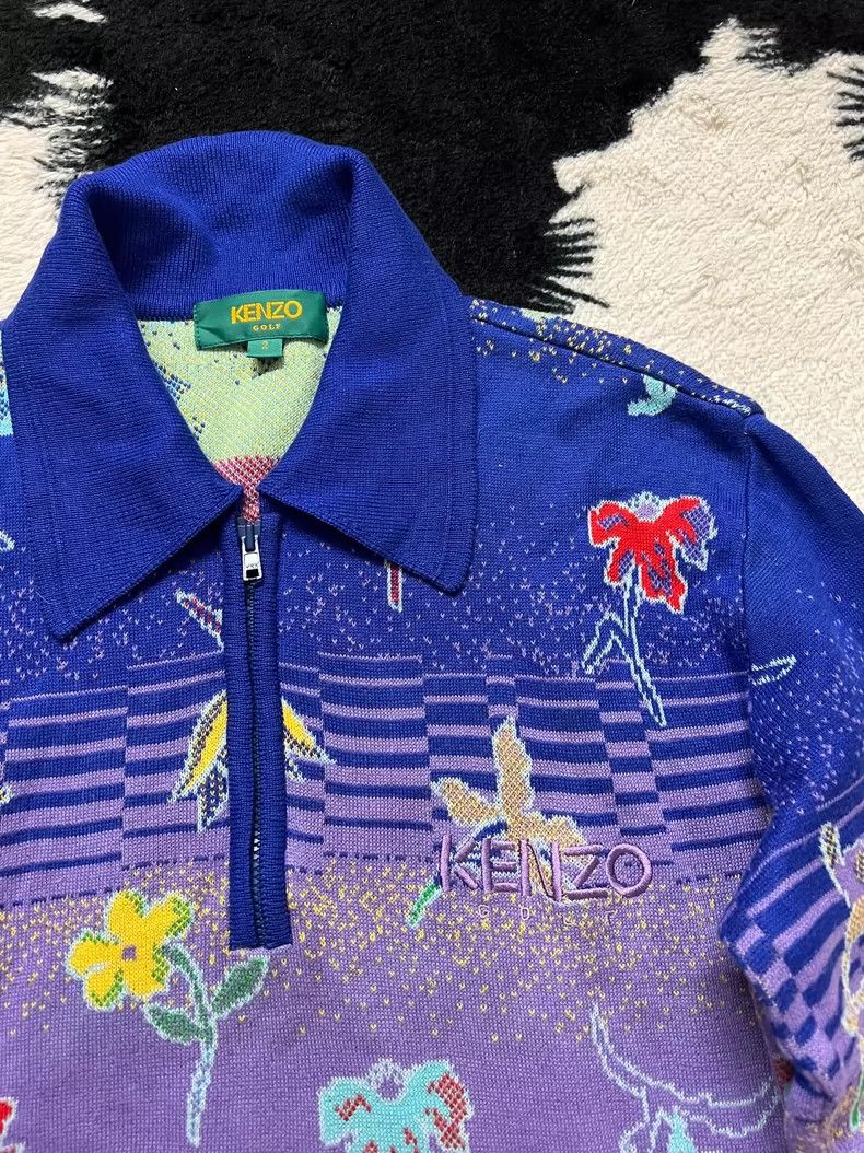 Kenzo Kenzo Gradient Blue Purple Floral Polo - dmc Size US M / EU 48-50 / 2 - 4 Thumbnail