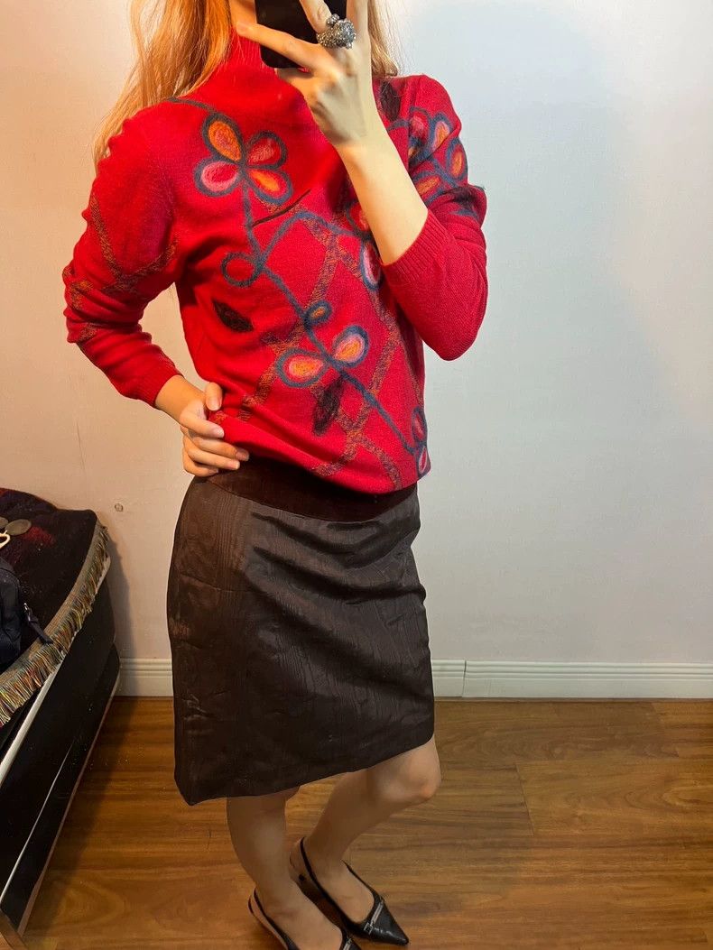Kenzo Kenzo Ring Pattern Velvet Midi Skirt - dmc Size US 30 / EU 46 - 8 Thumbnail