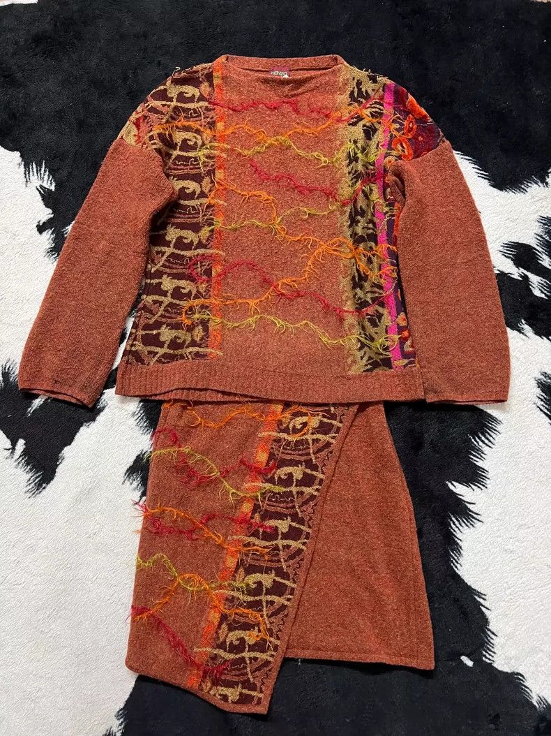 Kenzo Kenzo Orange Knit Sweater Skirt Set - dmc Size US XL / EU 56 / 4 - 2 Thumbnail