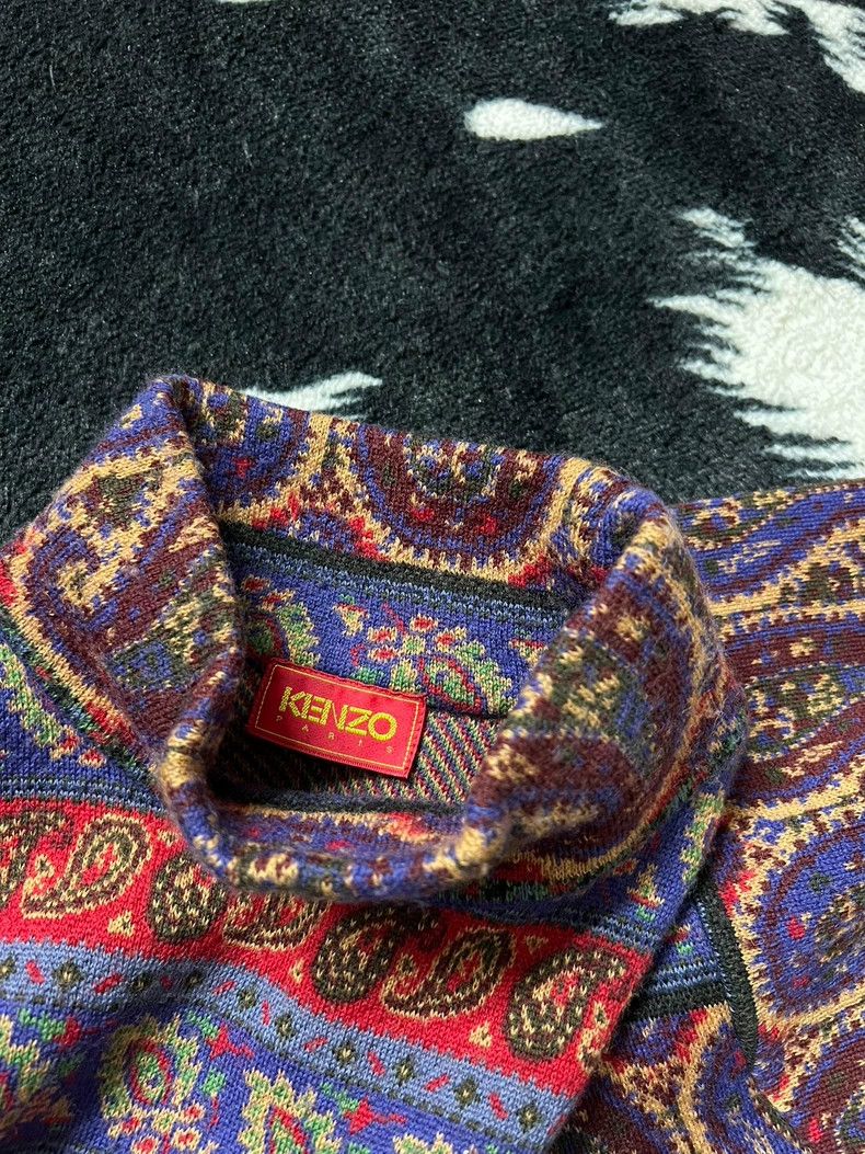 Kenzo Kenzo Wool Paisley Fringe Long Sweater - dmc Size US M / EU 48-50 / 2 - 5 Thumbnail