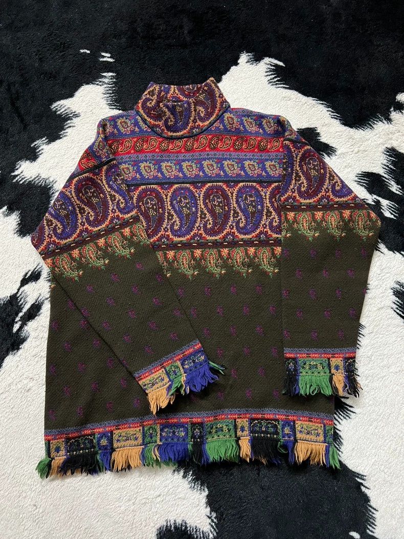 Kenzo Kenzo Wool Paisley Fringe Long Sweater - dmc Size US M / EU 48-50 / 2 - 2 Thumbnail