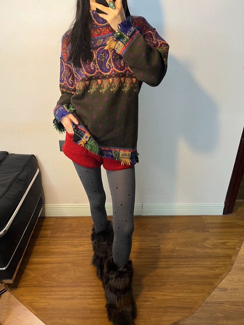 Kenzo Kenzo Wool Paisley Fringe Long Sweater - dmc Size US M / EU 48-50 / 2 - 9 Thumbnail