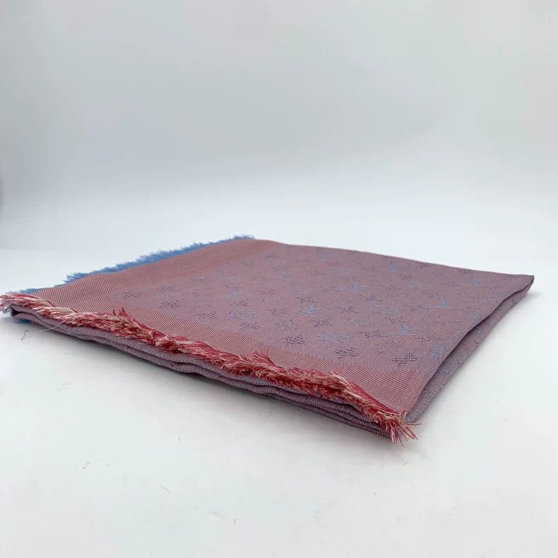 Louis Vuitton Louis Vuitton Pink Purple Logo Silk Scarf - dmc Size ONE SIZE - 2 Thumbnail