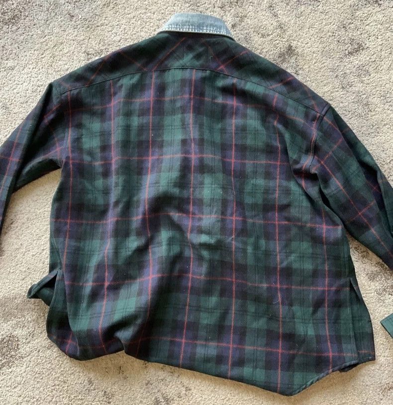 Fear of God Fear of God FOG Green Plaid Denim Collar Shirt - dmc Size US M / EU 48-50 / 2 - 9 Thumbnail