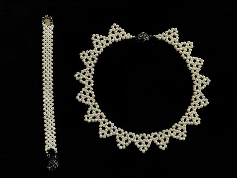 Kenzo Kenzo Pearl Rose Necklace Bracelet Set - dmc Size ONE SIZE - 5 Thumbnail