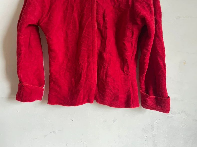 Kenzo Kenzo Red Pleated Square Collar Cardigan - dmc Size US S / EU 44-46 / 1 - 3 Thumbnail