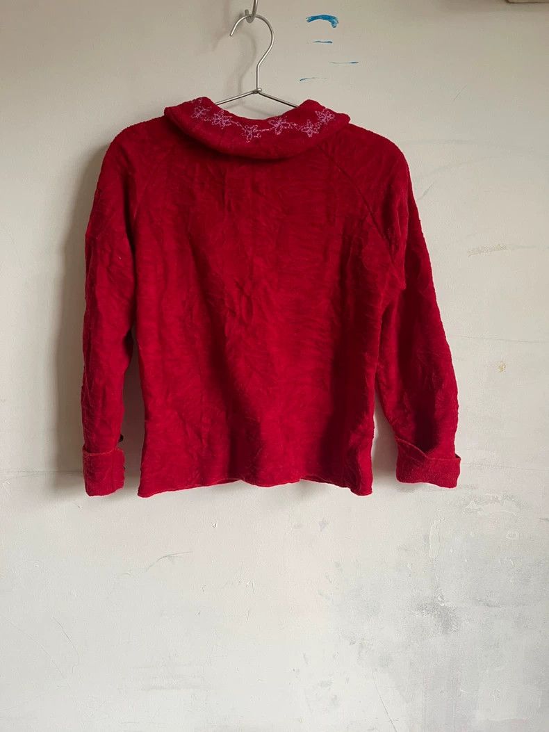 Kenzo Kenzo Red Pleated Square Collar Cardigan - dmc Size US S / EU 44-46 / 1 - 4 Thumbnail