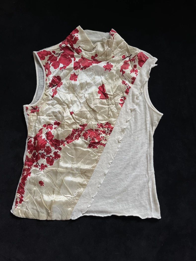 Kenzo 1990s Kenzo Beige Plum Sleeveless Top - dmc Size US L / EU 52-54 / 3 - 3 Thumbnail