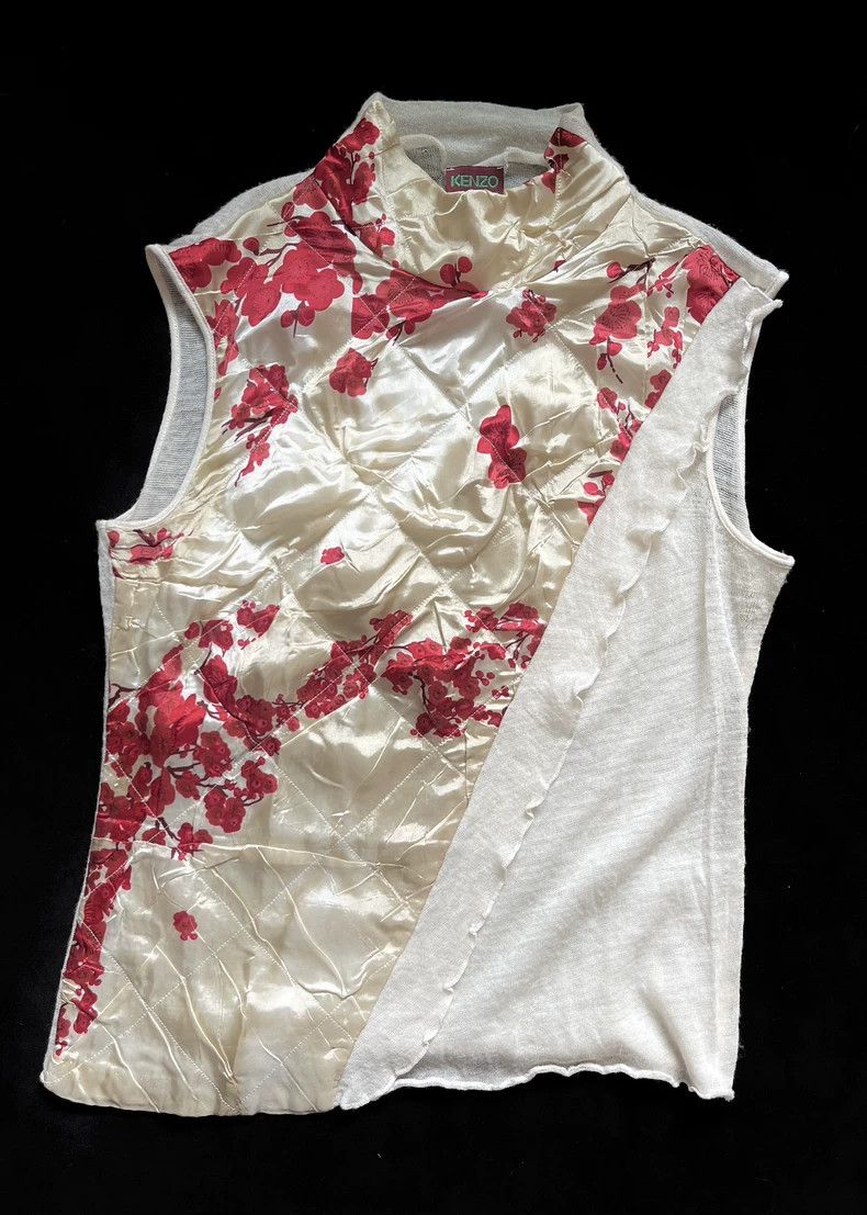 Kenzo 1990s Kenzo Beige Plum Sleeveless Top - dmc Size US L / EU 52-54 / 3 - 7 Thumbnail