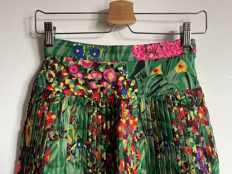 Kenzo Kenzo 90s Floral Wool Pleated Skirt - dmc Size US 34 / EU 50 - 2 Thumbnail
