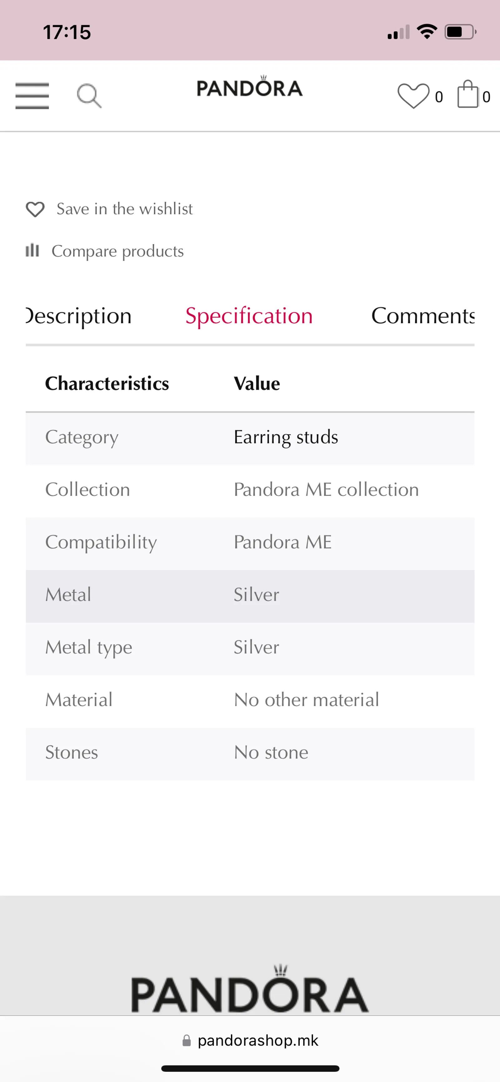 pandora Pandora My Loves Earrings Size ONE SIZE - 3 Thumbnail