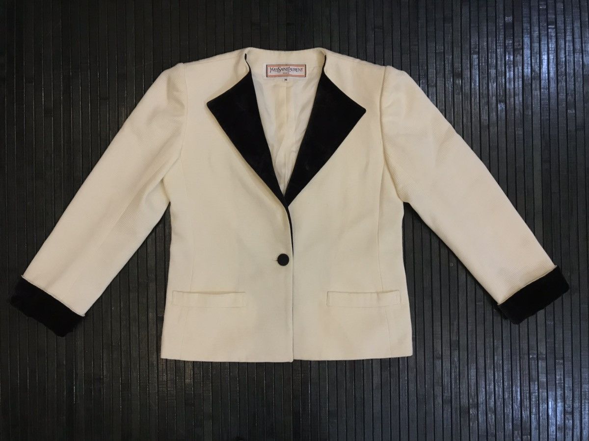 Saint Laurent Paris VINTAGE YVES SAINT LAURENT SINGLE BREASTED FITTED BLAZER Size US M / EU 48-50 / 2 - 1 Thumbnail