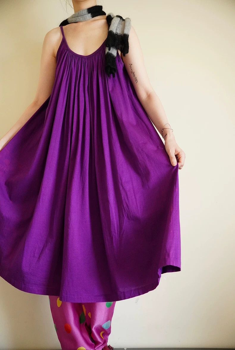 Vintage Kenzo 1978ss Grape Purple Slip Dress - dmc Size US S / EU 44-46 / 1 - 4 Thumbnail