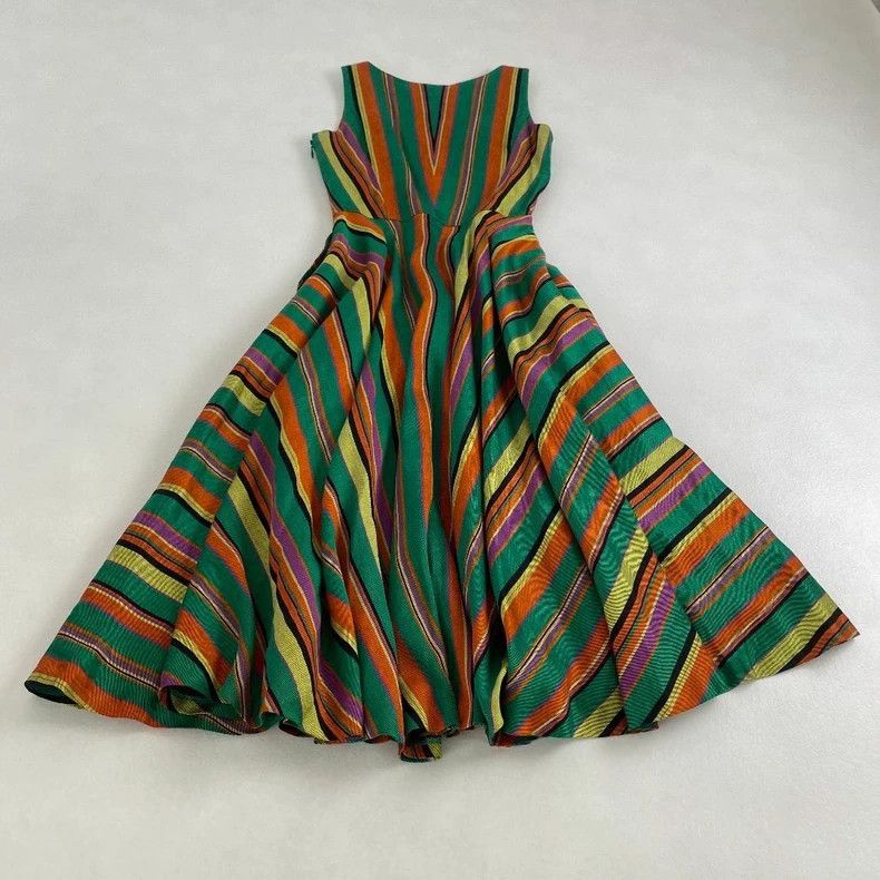 KENZO 80s Vintage Striped Midi Dress - dmc