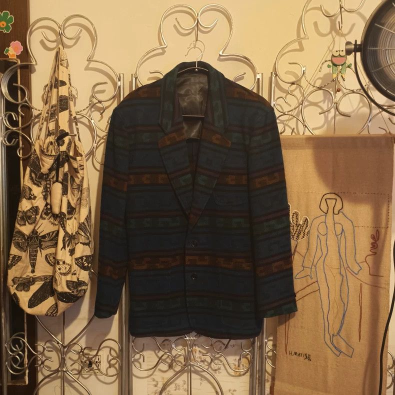 Kenzo KENZO Vintage Wool Patterned Blazer - dmc Size US M / EU 48-50 / 2 - 2 Thumbnail