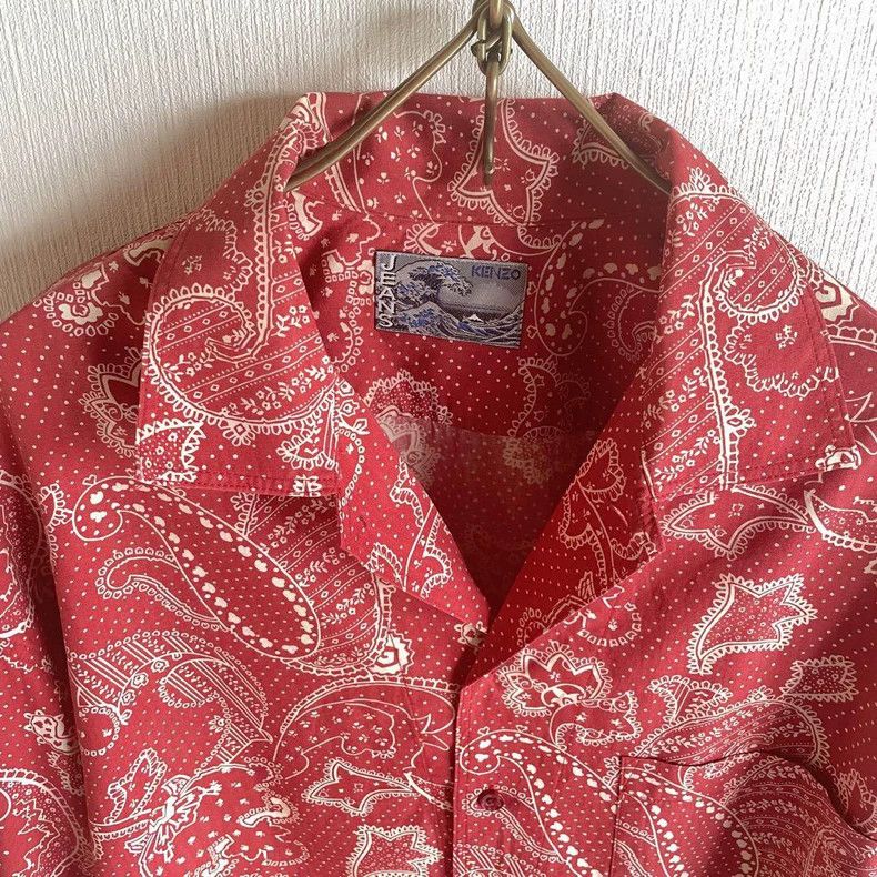 Kenzo Vintage Kenzo Red Print Shirt - dmc Size US M / EU 48-50 / 2 - 3 Thumbnail