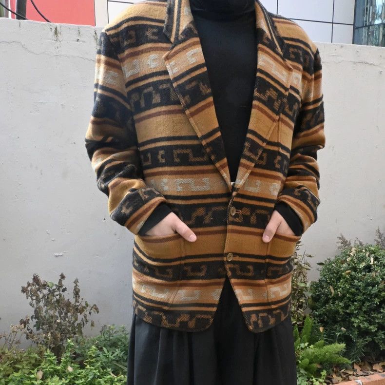 Vintage KENZO Vintage Wool Patterned Blazer Jacket - dmc Size US M / EU 48-50 / 2 - 3 Thumbnail