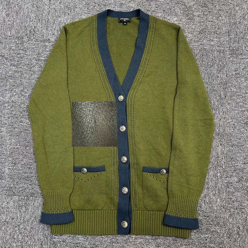 Chanel Chanel V-Neck Green Cardigan Coat - dmc Size US S / EU 44-46 / 1 - 3 Thumbnail