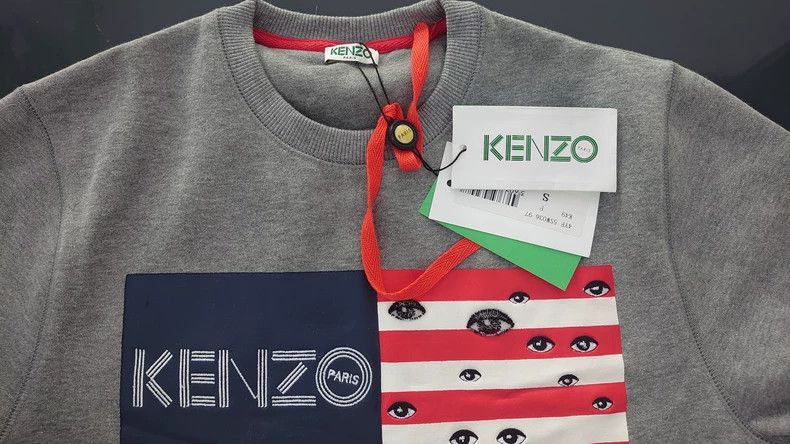 Kenzo Kenzo Gray Sweatshirt with Flag Print - dmc Size US S / EU 44-46 / 1 - 2 Thumbnail