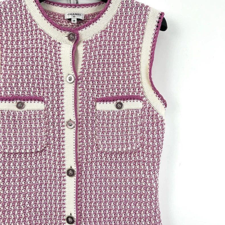 Chanel Chanel Pink Knit Sleeveless Dress - dmc Size US M / EU 48-50 / 2 - 5 Thumbnail