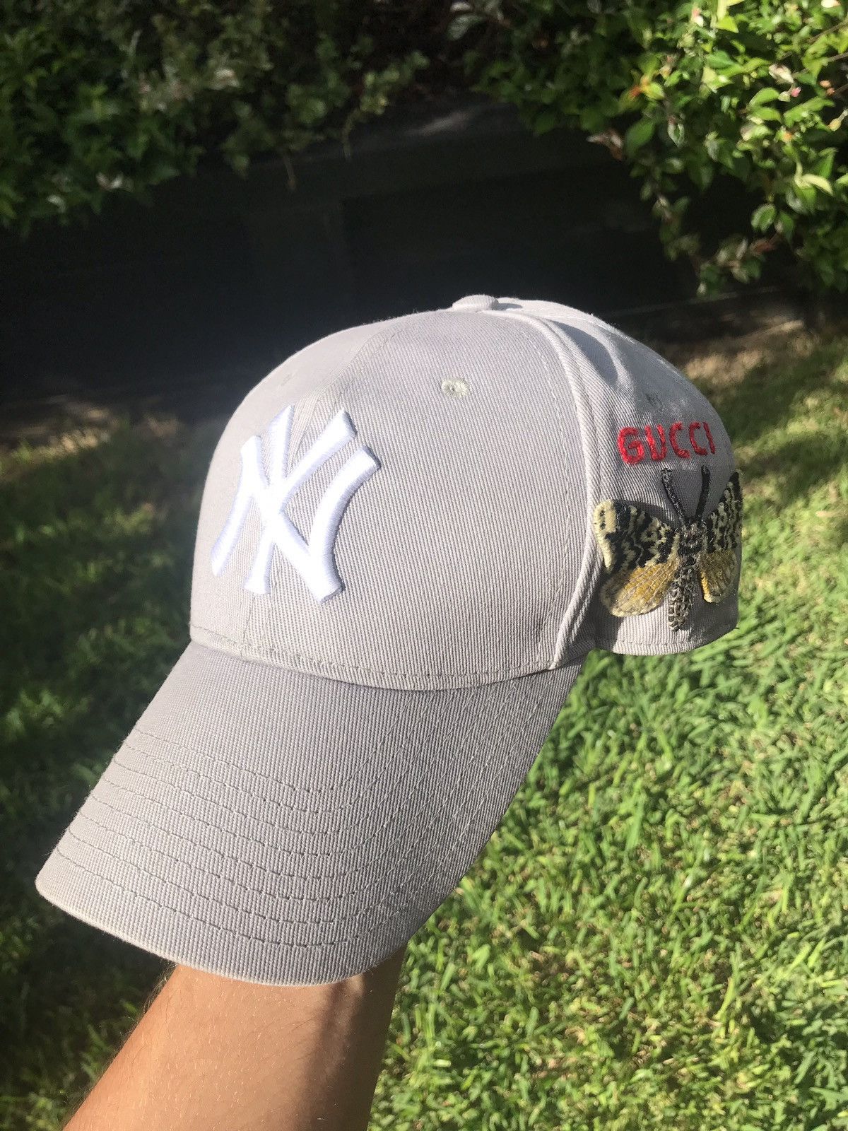 Gucci NY Yankees Embroidered Butterfly Baseball Cap Black