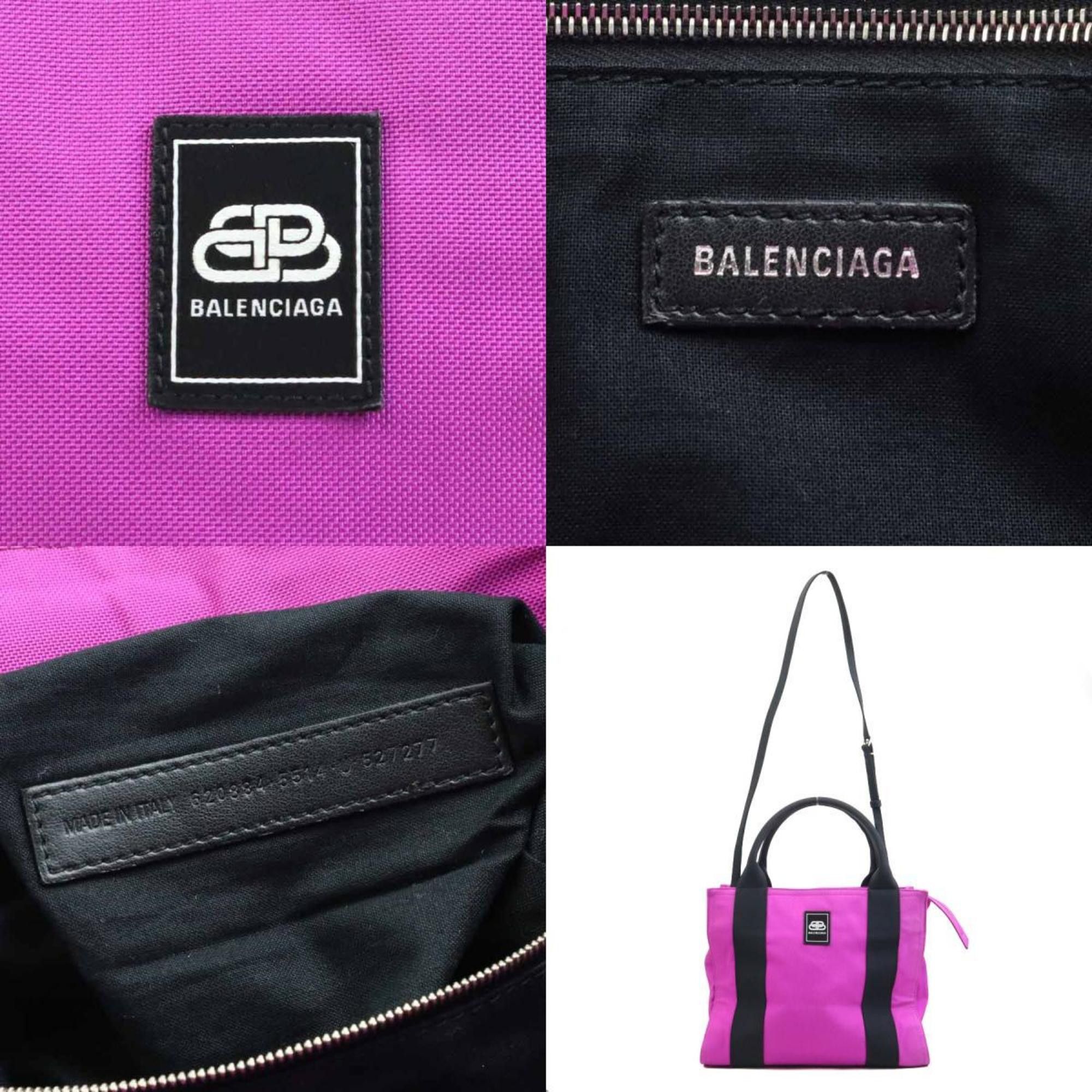 Balenciaga Balenciaga Handbag Shoulder Bag Canvas Purple Black Women's e60831a Size ONE SIZE - 5 Thumbnail