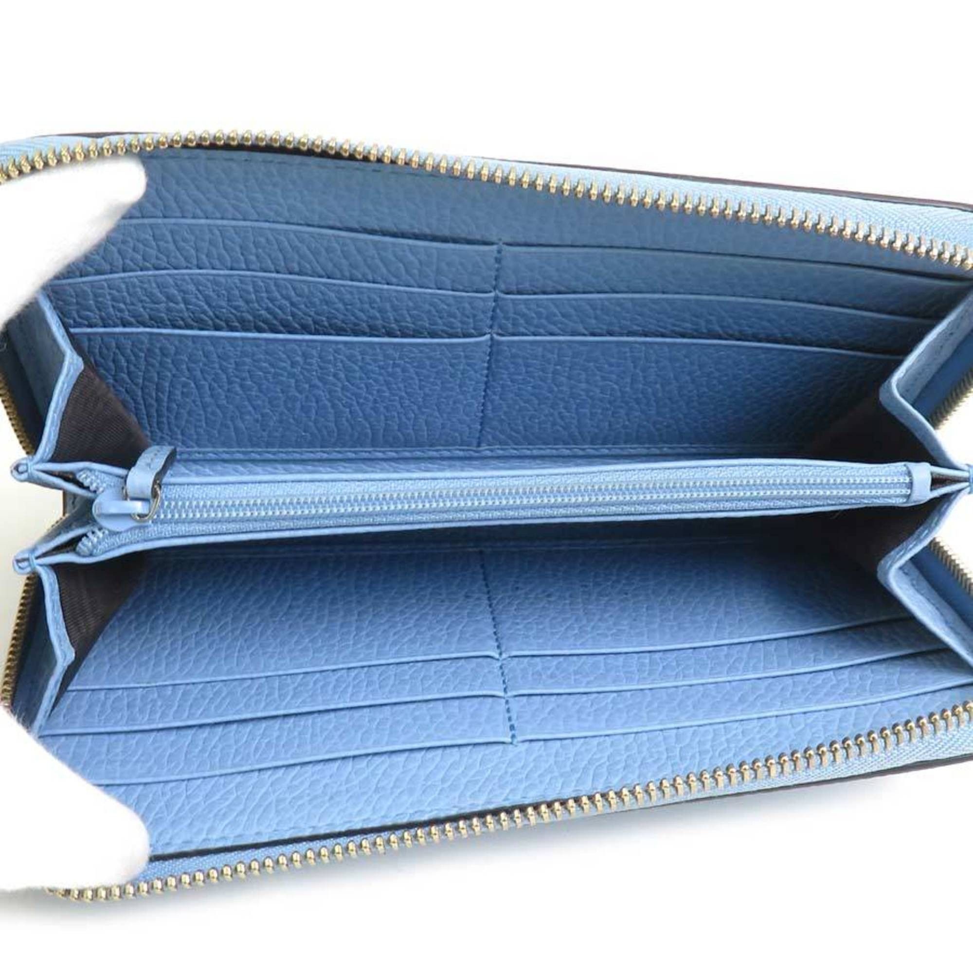 Gucci Gucci round long wallet in light blue leather, men's and women's, 449347 h31502g Size ONE SIZE - 3 Thumbnail