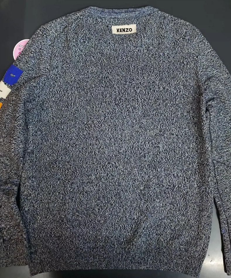 Kenzo Gray Knit Sweater with Cartoon - dmc