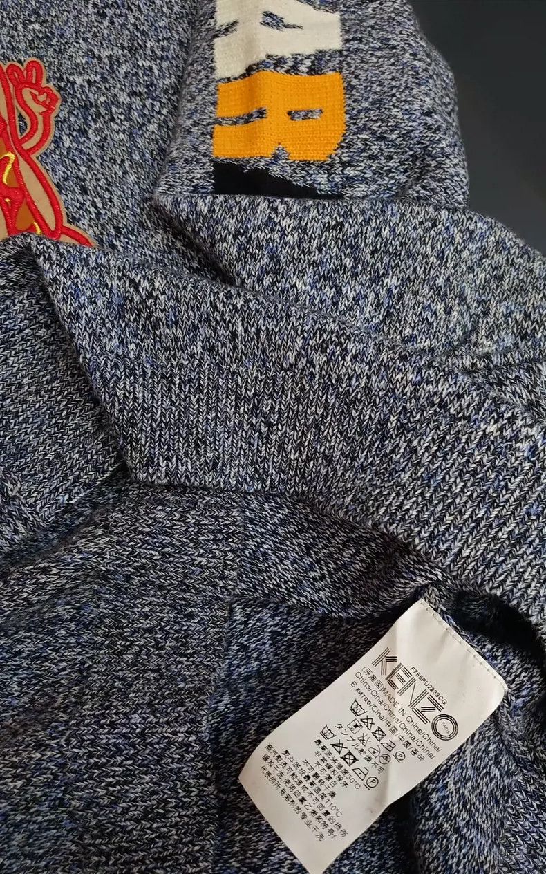 Kenzo Gray Knit Sweater with Cartoon - dmc