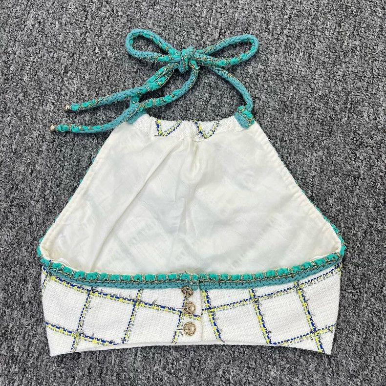 Chanel Chanel Woven Plaid Halter Top - dmc Size US XS / EU 42 / 0 - 2 Thumbnail