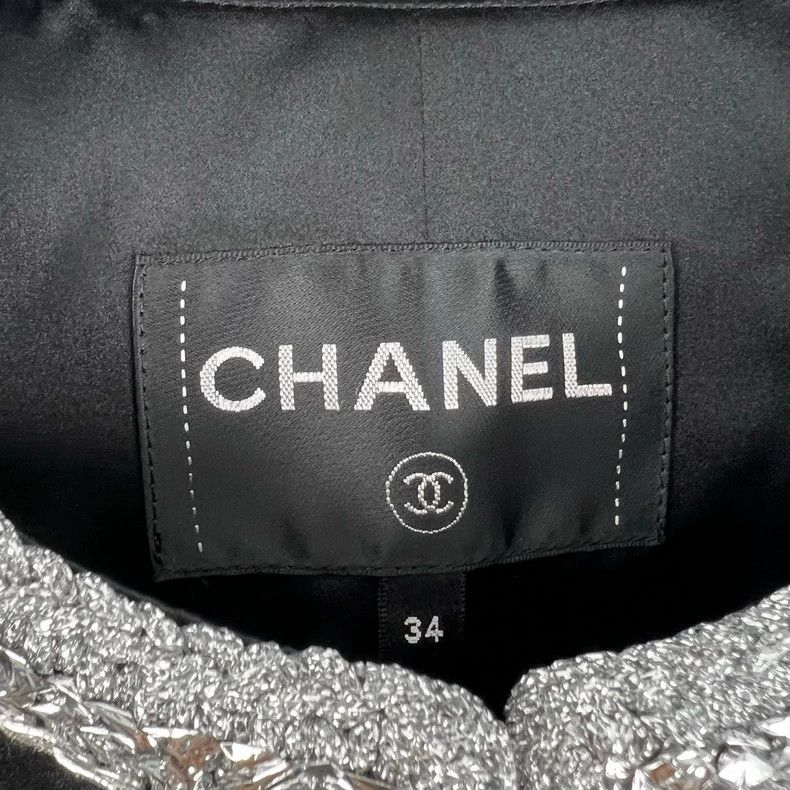 Chanel Chanel Black Silver Satin Coat - dmc Size US XS / EU 42 / 0 - 4 Thumbnail