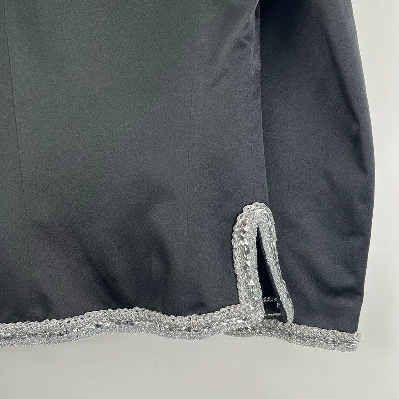 Chanel Chanel Black Silver Satin Coat - dmc Size US XS / EU 42 / 0 - 8 Thumbnail