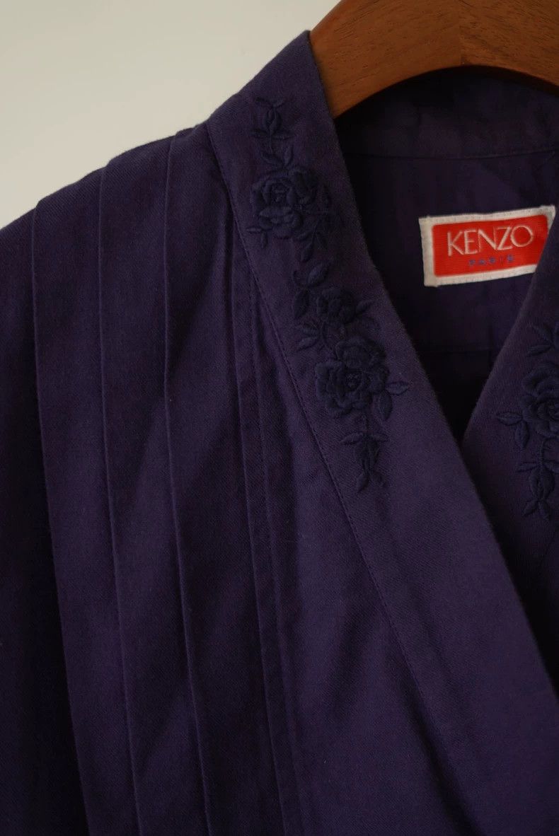 Kenzo KENZO Early Indigo Purple Embroidered Top - dmc Size US XL / EU 56 / 4 - 6 Thumbnail