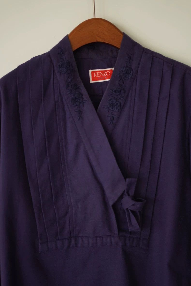 Kenzo KENZO Early Indigo Purple Embroidered Top - dmc Size US XL / EU 56 / 4 - 9 Thumbnail