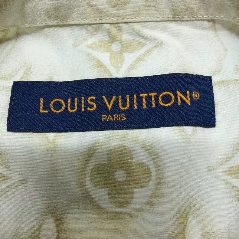Louis Vuitton Louis Vuitton Beige Logo Print Shirt - dmc Size US M / EU 48-50 / 2 - 3 Thumbnail