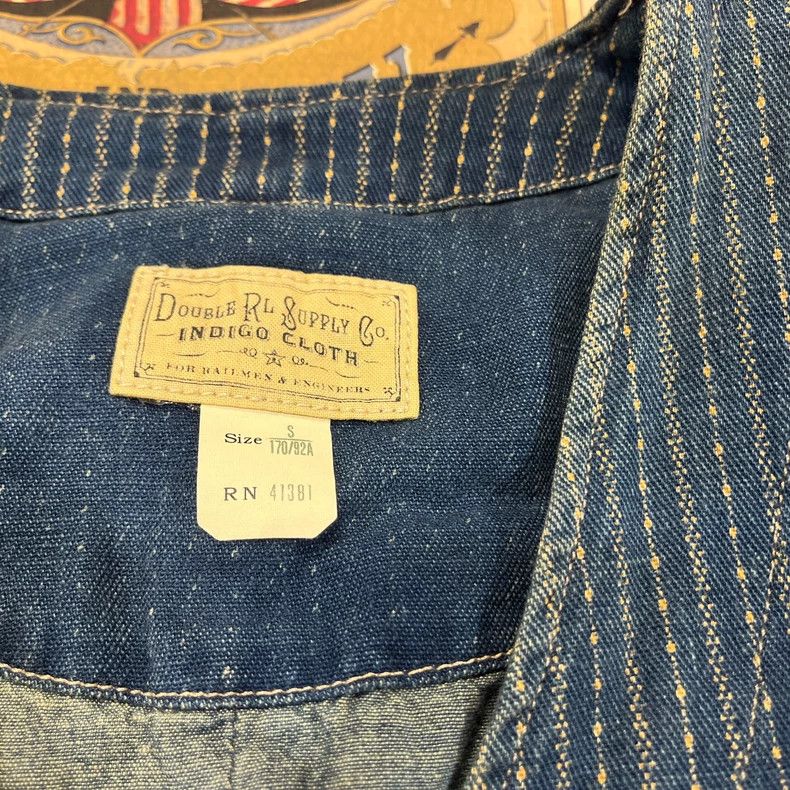 RRL Ralph Lauren RRL Indigo Striped Denim Vest - dmc Size US S / EU 44-46 / 1 - 3 Thumbnail