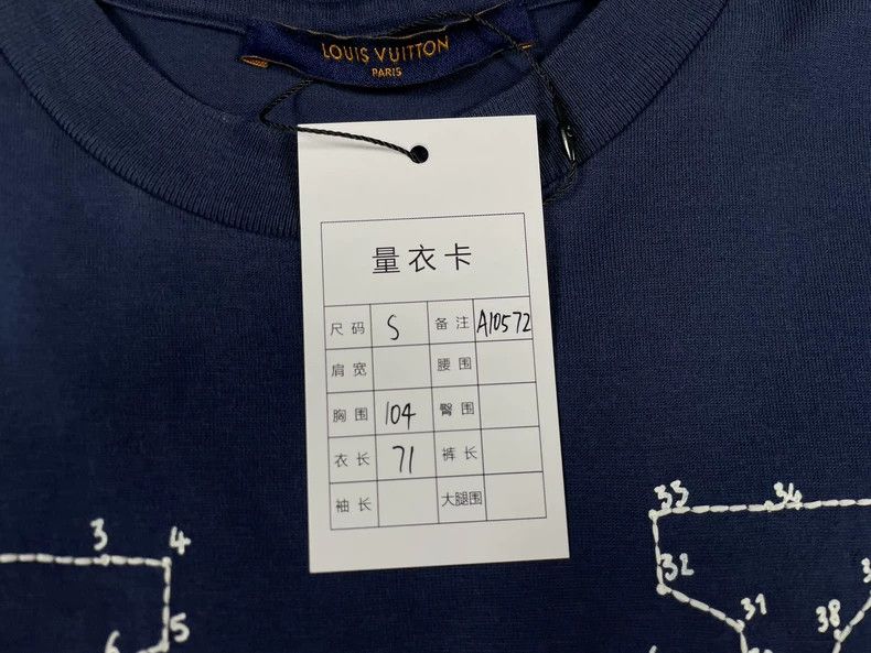 Louis Vuitton Louis Vuitton Blue Short Sleeve Tee S - dmc Size US L / EU 52-54 / 3 - 7 Thumbnail