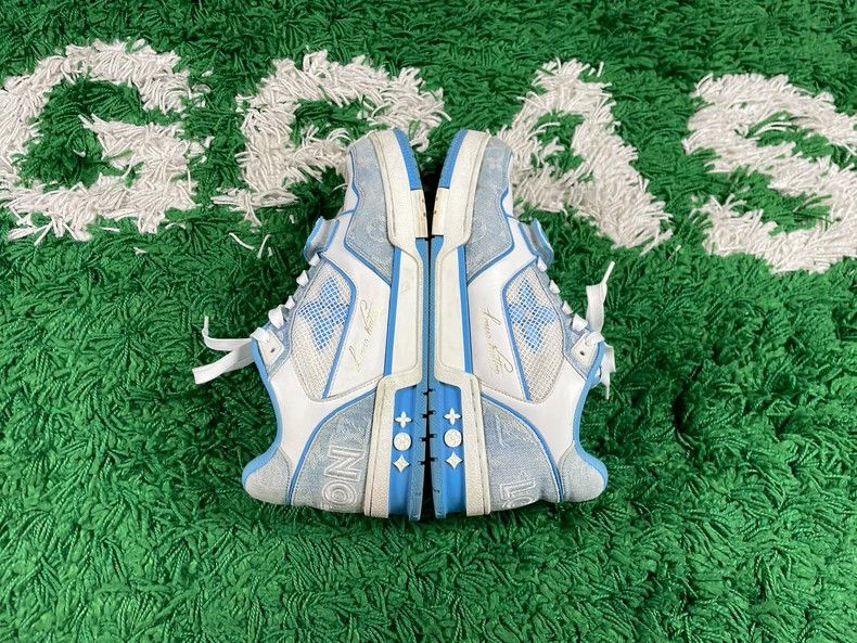 Louis Vuitton Louis Vuitton LV Trainer Blue Sneakers - dmc Size US 6.5 / EU 39-40 - 6 Thumbnail