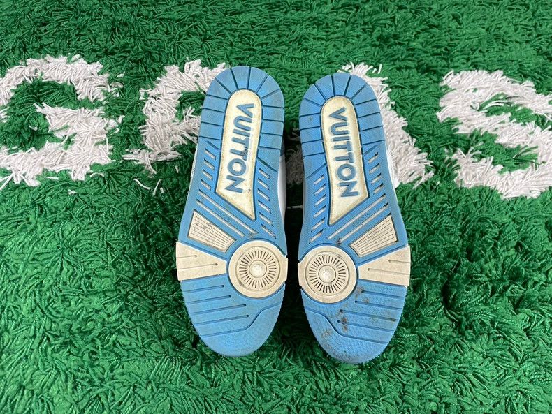 Louis Vuitton Louis Vuitton LV Trainer Blue Sneakers - dmc Size US 6.5 / EU 39-40 - 7 Thumbnail