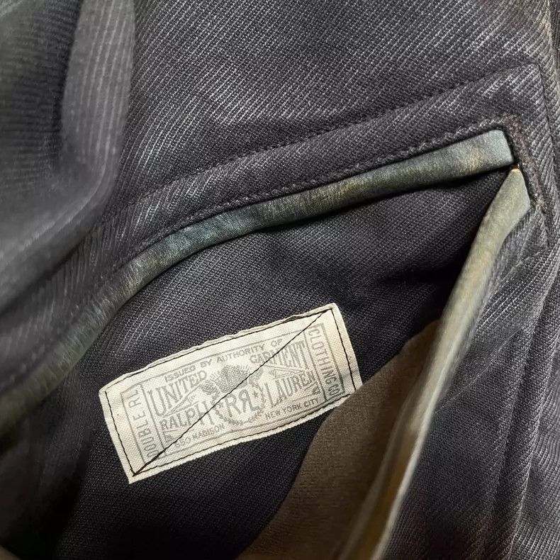 RRL Ralph Lauren RRL Indigo Dyed Leather Sleeve Bomber Jacket - dmc Size US S / EU 44-46 / 1 - 4 Thumbnail