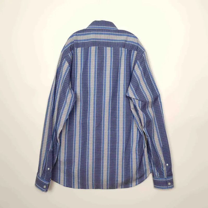 Louis Vuitton Louis Vuitton Blue Striped Cotton Shirt 0089 Size US M / EU 48-50 / 2 - 2 Thumbnail